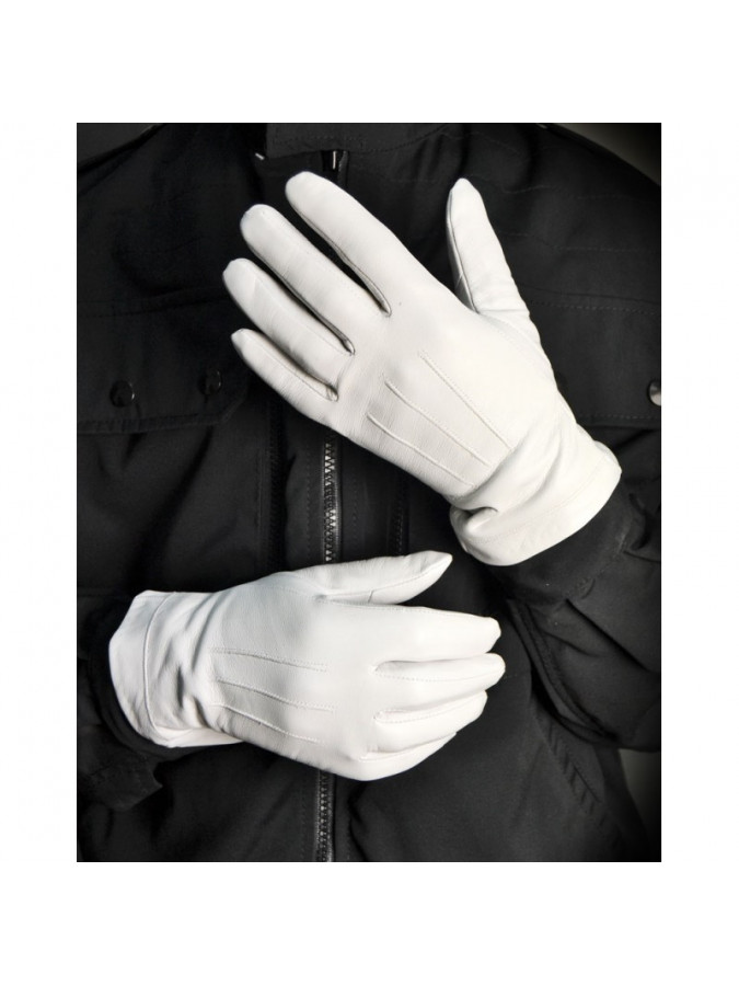 GANTS CUIR BLANCS