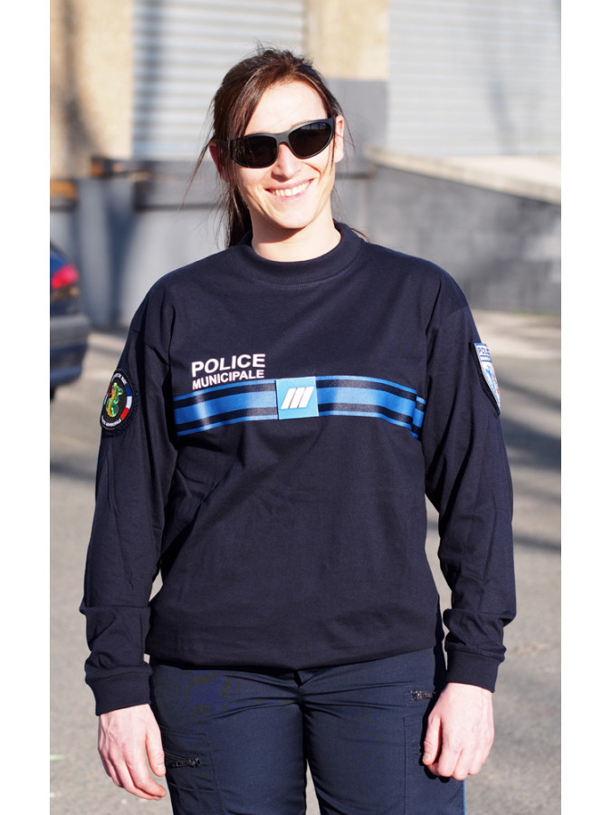 tee shirt coton manches longues police municipale