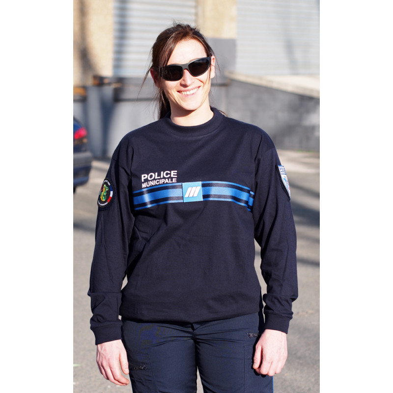 tee shirt coton manches longues police municipale