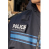 blouson microporeux, doublure en softshell, capuche col, bande gitane police municipale