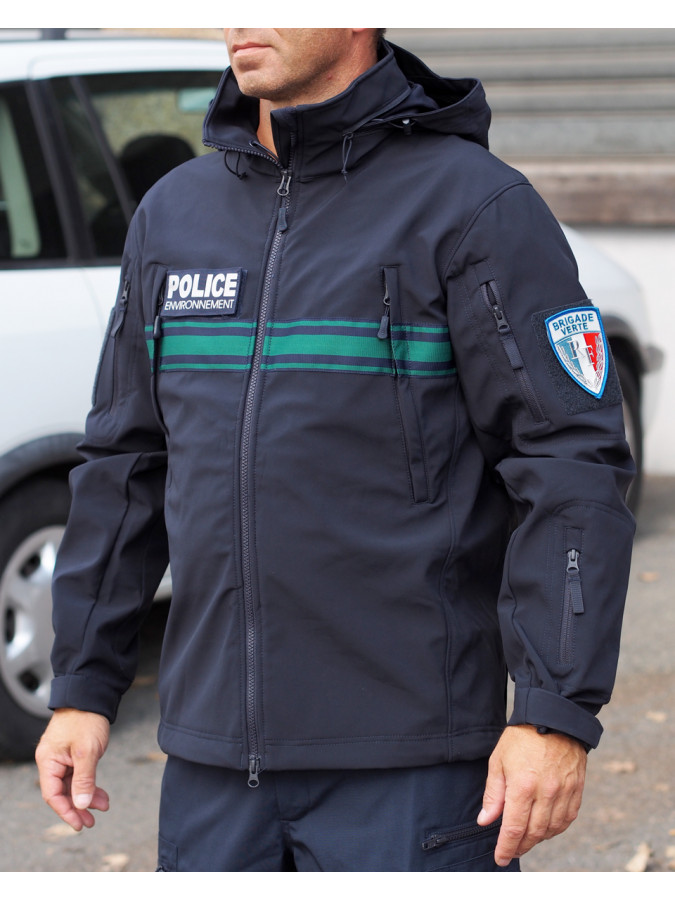 blouson softshell bande verte