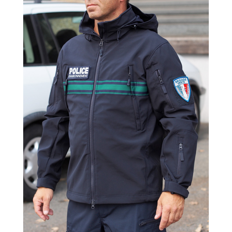 blouson softshell bande verte