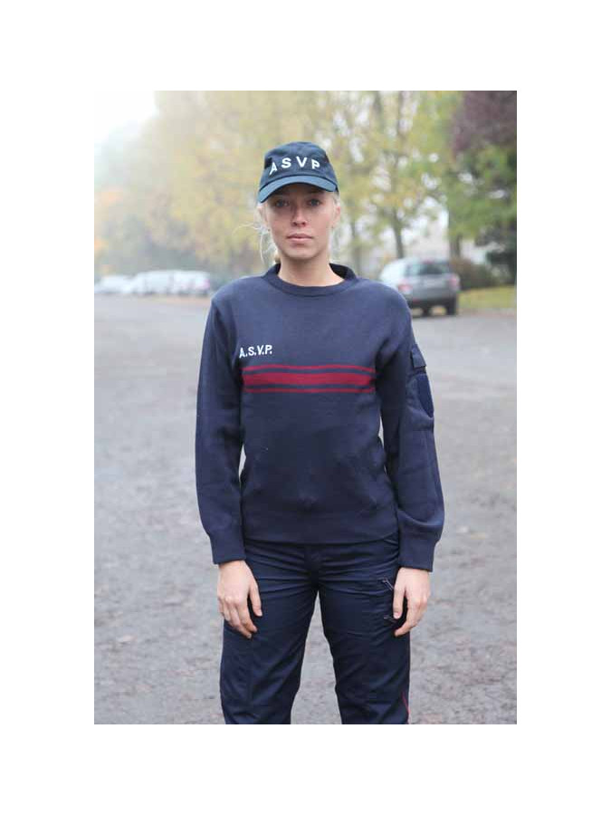 sweat shirt coton bande bordeaux asvp