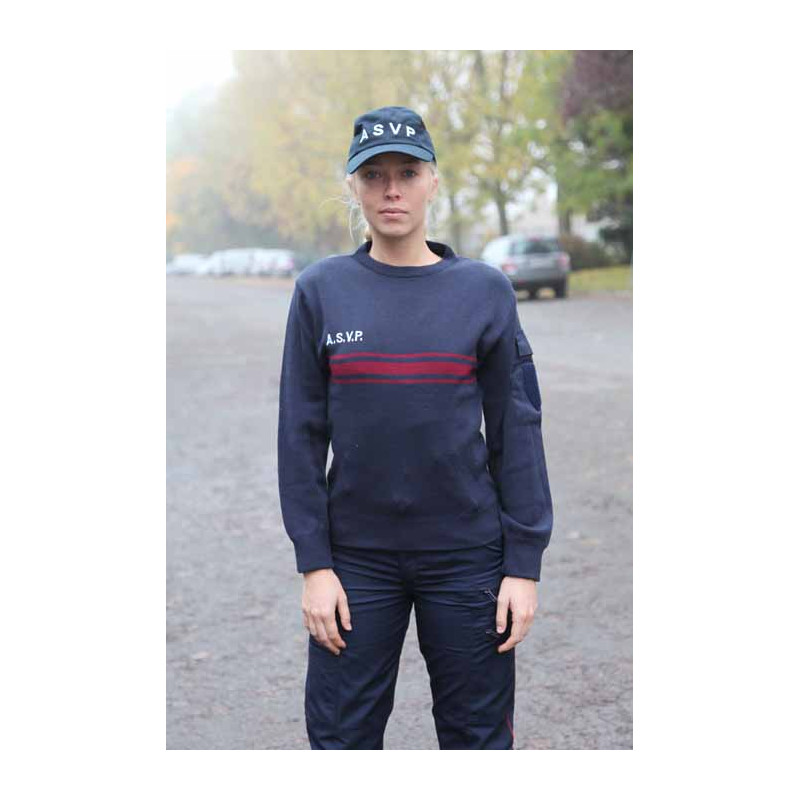 sweat shirt coton bande bordeaux asvp