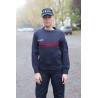 sweat shirt coton bande bordeaux asvp