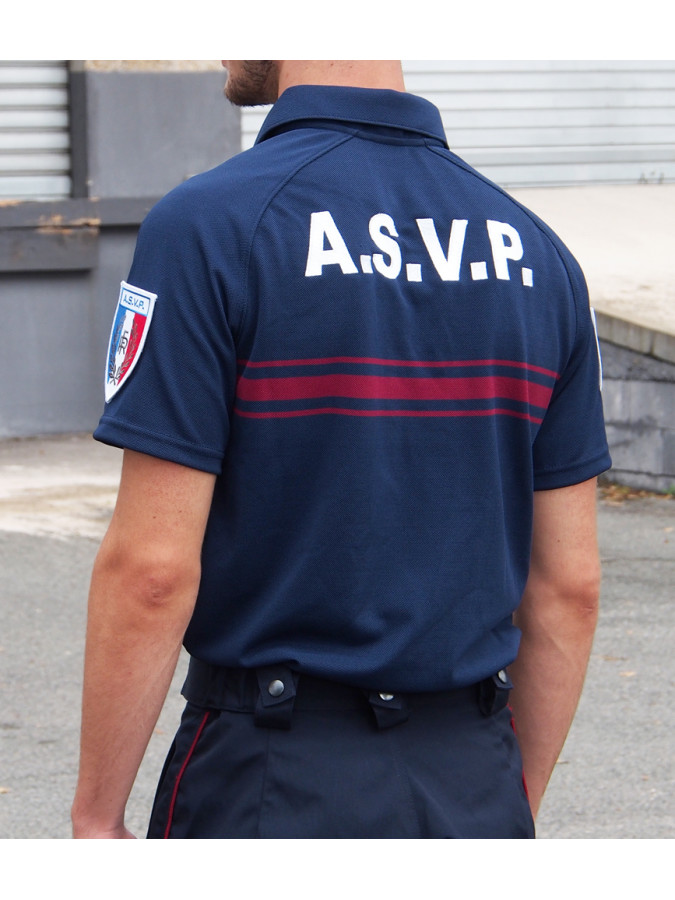 polo coolmax manches courtes col zip asvp