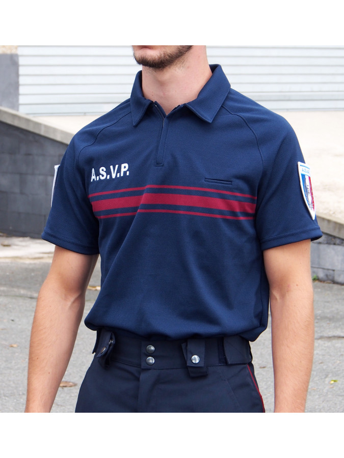 polo coolmax manches courtes col zip asvp