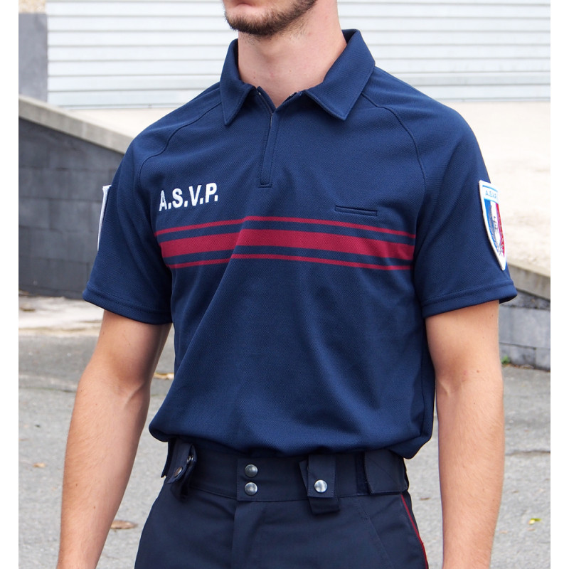 polo coolmax manches courtes col zip asvp