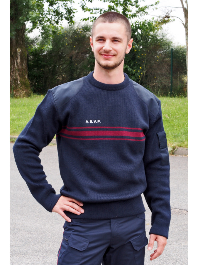 pull bande bordeaux asvp