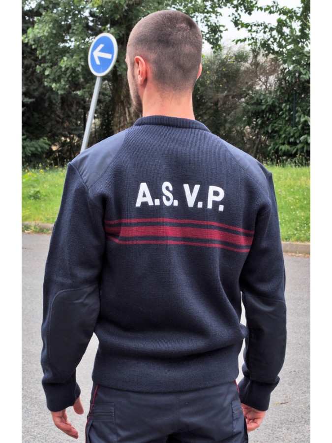 pull bande bordeaux asvp