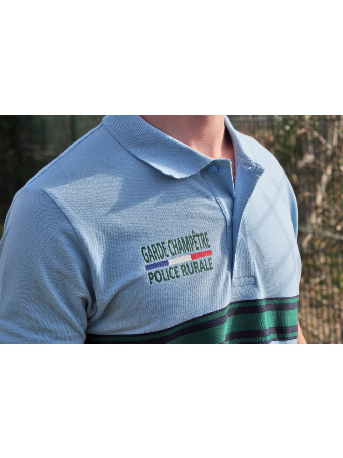 polo garde champetre bleu ciel