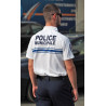 polo coolmax blanc col zip manches courtes