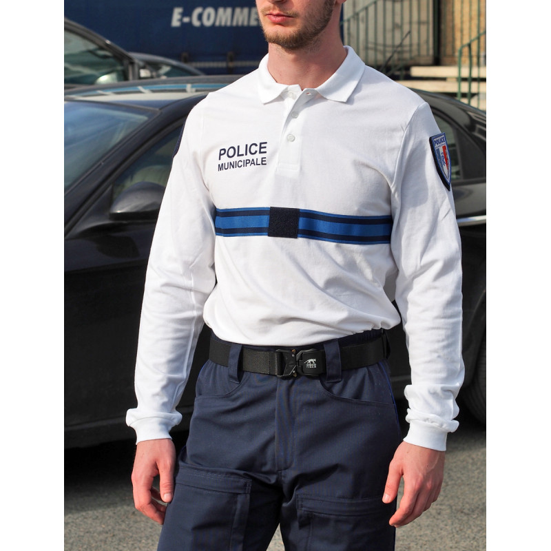 Polo blanc police municipale chef de poste