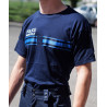 tee shirt coton police municipale bande gitane intégre dans le tissu coton