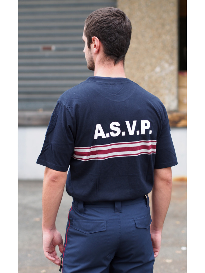 TEE SHIRT 100% COTON BANDES BORDEAUX ASVP