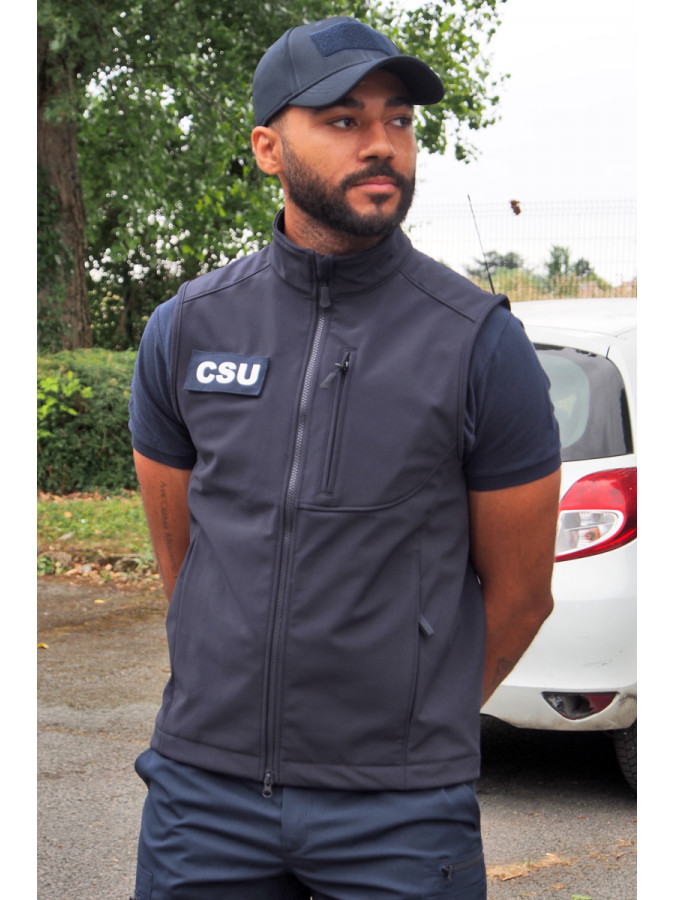 SOFTSHELL SANS MANCHES BLEU MARINE