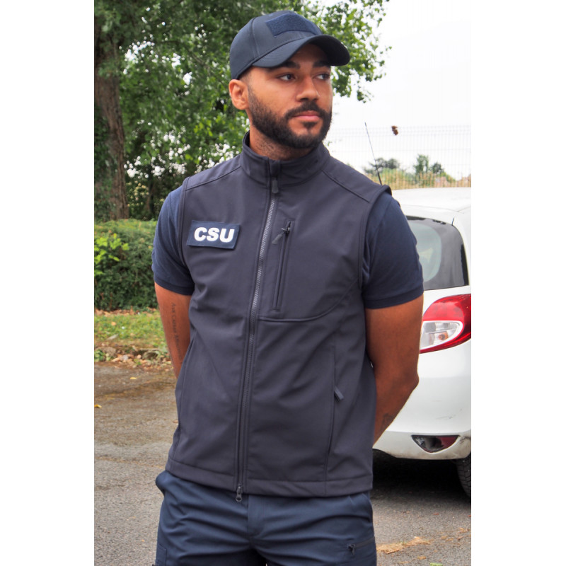 SOFTSHELL SANS MANCHES BLEU MARINE